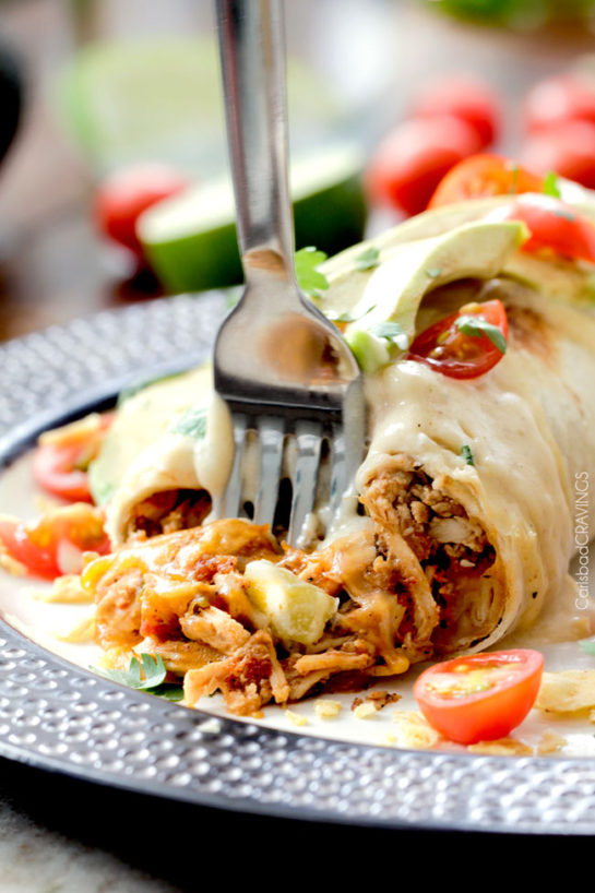SMOTHERED BAKED CHICKEN BURRITOS - loversrecipes