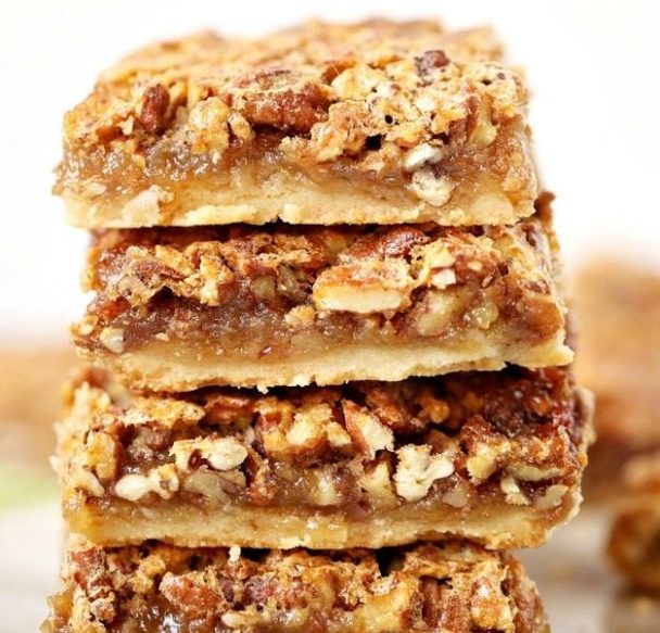 Easy Southern Pecan Pie Bars with Shortbread Crust - loversrecipes