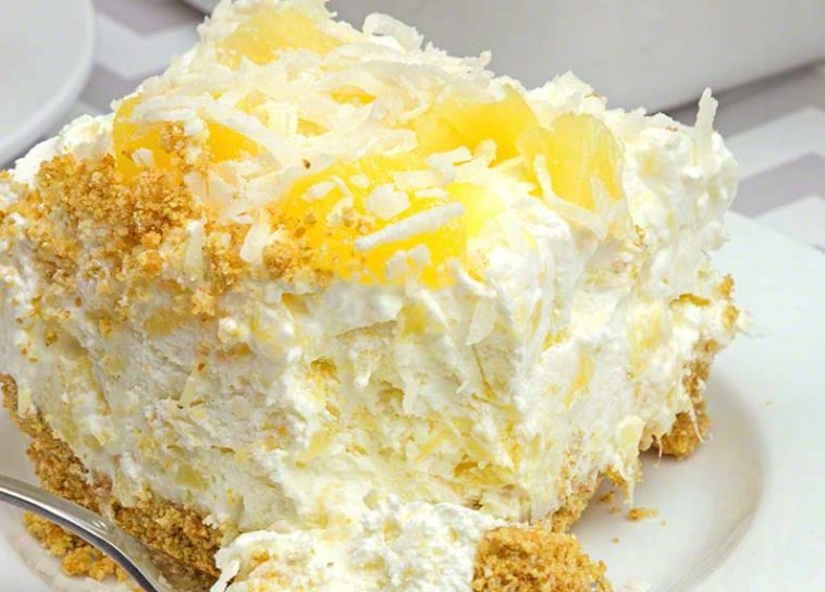 NO-BAKE PINEAPPLE CREAM DESSERT - loversrecipes